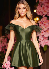 Herminie | Discover Your Dream Green Homecoming Dress: Effortless Elegance & Unmatched Style - Dark Green - PromDressClub